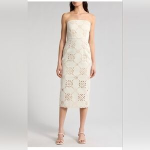 Veronica Beard Nettia embroidered cotton midi dress Nwt Sz 6